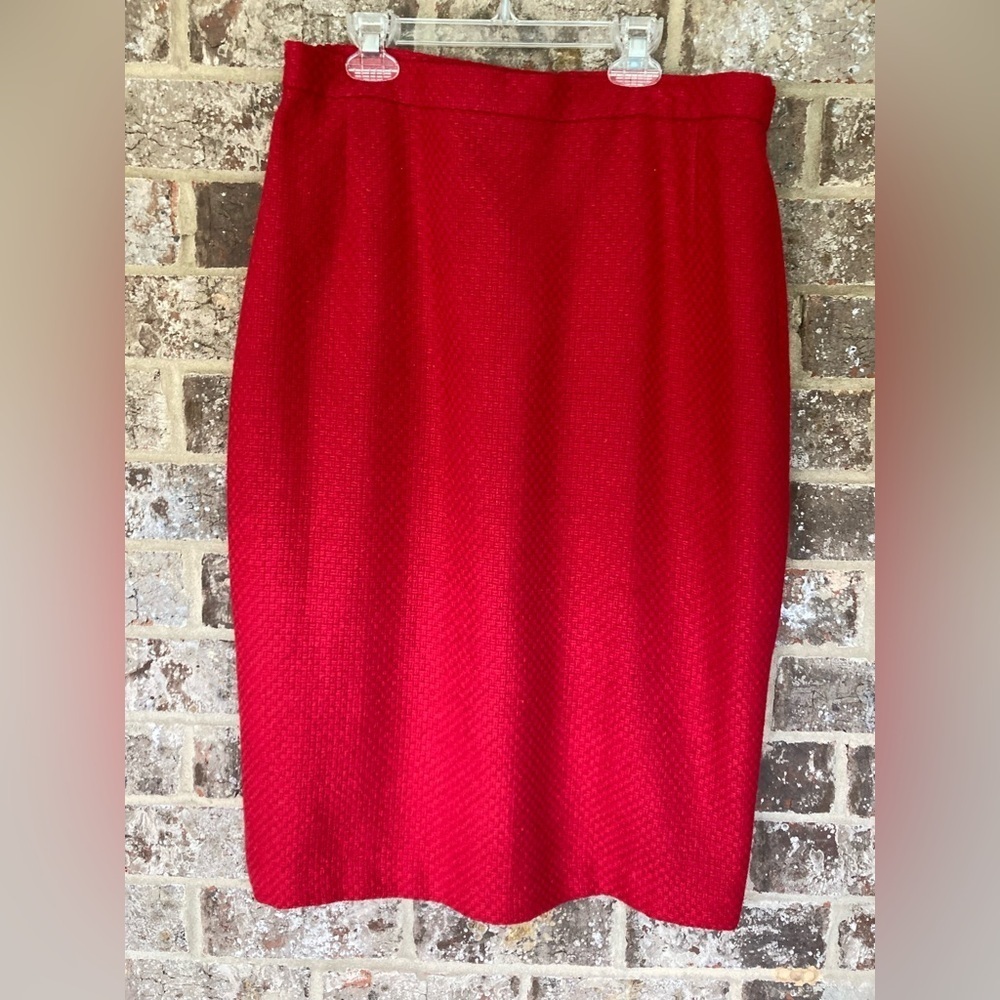 Vinci Clothiers Pencil Skirt Vintage Red Lined Size 14